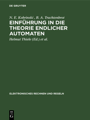 cover image of Einführung in die Theorie endlicher Automaten